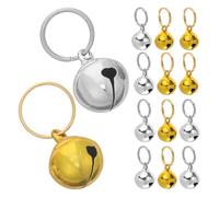 Lurrose 16pcs Pet Collar Bells for Dogs and Cats, Metal Small Bells with Crisp Ringing, Chic Accessory for Anti-lost Training, Suitable for Puppy and Cat Collars in Golden and Silver