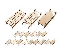 Lurrose 18Pcs Christmas Sled Ornaments Miniature Unfinished Wooden Sleighs Model Mini Ski Tabletop Sleighs Xmas Holiday Tree Hanging Decoration