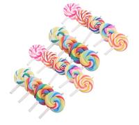 Lurrose 18pcs Rainbow Mini Lollipop Candy Pendants Set for DIY Jewelry Making, Colorful Fun Food Charms for Necklaces, Bracelets, and Craft Accessories