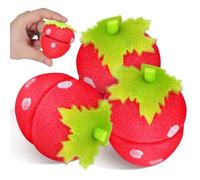 Lurrose 18pcs Strawberry Shape Soft Sponge Hair Curlers Heatless Sleep Rollers for Women Night Styling Tool Damage-free Hair Curl Sponge Set