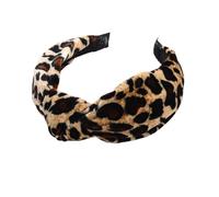 Lurrose 1pc Lint Leopard Headband Knot Cross Headdress Hair Band for Ladies Girls