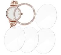 Lurrose 1set Rhinestone Watch Case Protector Ring for Watch Bling Cover with Double Rhinestone Design Stylish and Scratch Resistant Secure Fit for Elegant Protection 4pcs