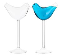 Lurrose 2 Pcs Bird Shape Cocktail Glasses 150ml Transparent Goblets | 2 Bird-Shaped Glasses, 150ml Each - Clear Goblets for Cocktails, Wine and Special Drinks at Home Bars, Parties or Gatherings