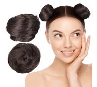 Lurrose 2 Pcs Deep Brown Claw Clip Hair Bun Holders for Women, Hair Accessory with Faux Bun Extensions, Hairpieces Suitable for Styling and Everyday Use