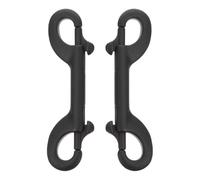 Lurrose 2 Pcs Heavy Duty Double Ended Bolt Snap Hooks Black Stainless Steel Clips with Secure Closure and Easy-Open Thumb Lever for Boating Applications and Keeping the Deck Tidy