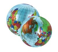 Lurrose 2 Pcs Inflatable Globe Beach Ball for Geography Learning with Detailed World Map Fun Educational Portable for Boy Girl