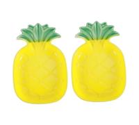 Lurrose 2 Pcs Pineapple Shaped Ceramic Pet Bowls Small Animal Food and Water Dish for Hamsters Rabbits Hedgehogs Cute Fruit Design Compact Feeding Bowls for Small Pets