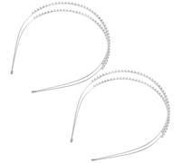 Lurrose 2 Pcs Silver Rhinestone Headbands for Women Bridal Hair Accessories with Shimmering Elegance and Versatile Usage, for Weddings, Parties, and Stage Performances