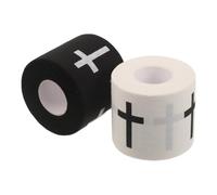 Lurrose 2 Rolls Christian Athletic Tape - 23ft X 2in Sports Tape Religious Cross Cotton Bandage for Football Baseball Athlete Tennis Gymnastics
