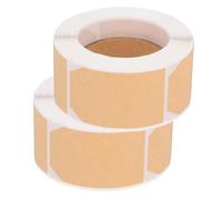 Lurrose 2 Rolls of Khaki Kraft Paper Blank Name Stickers with Smooth Writing Surface and Self-Adhesive Backing, 600pcs for Home Use and Classification Plan, Convenient to Store and Sort