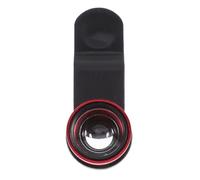 Lurrose 2 Sets 3-in-1 Clip-on Phone Lens Kit Wide Angle Macro Fisheye Lenses for Smartphones Red Lens with Black Clip for Mobile Photography