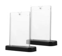 Lurrose 2 Sets Magnetic Card Holders Game Card Stands Bases Acrylic Abs Material Convenient to Clean Easy to Use for Doctors and Staff