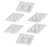 Lurrose 2 Sets Silicone Pyramid Candle Mold for Resin Tealight Holders, Geometric Hollow Wax Moulds with Moon and Heart Shapes, DIY Aromatherapy Candle Stand Kits for Home Decor