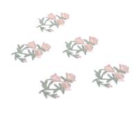 Lurrose 20 Pcs Embroidered Rose Flower DIY Sewing Patches for Clothing Appliques, Iron-on Clothes Accessories for Jackets, Jeans, and Bags in Floral Design