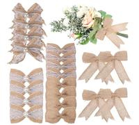 Lurrose 20 Pcs Handmade Vintage Craft Bows Multi-Style Ribbon Bows for Christmas Tree Decorations Wrapping DIY Crafts Headbands and Flower Crowns