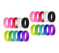 Lurrose 20 Pcs Mm Silicone Wedding Ring Set with 10 Rainbow Candy Colours, Practical Alternative to Metal Wedding Bands for Men and Women, for Swimming and Physical Activities Random Color