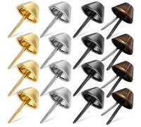Lurrose 200 Pcs Metal Bag Feet Rivets with Cone Studs for Leathercraft DIY Purse Handbag Making, Mixed Colors Bronze Gold Silver Black, Sturdy Leather Rivets for Bag Bottom Protection