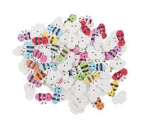 Lurrose 200 Pieces Wooden Button Bee Shape Buttons 2 Holes for DIY Craft Accessories Cartoon Style Meticulous Workmanship Not Easy to Wear Suitable for Clothes and Clothing Random Color