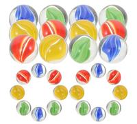 Lurrose 200pcs Garden Glass Marbles for Butterfly Feeder, 16mm round Glass Marble Decorations with Red, Blue, Green, Yellow Flower Centers, Outdoor Butterfly and Bee Drinking Station