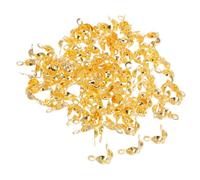Lurrose 200pcs Gold Bead Tip End Caps Crimp Beads 4×7mm for DIY Jewelry Making, Clasp Fitting for Necklaces Bracelets, Knot Covers for Crafting Accessories