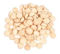 Lurrose 200pcs Half Wooden Beads Dome Bead Beige Wood Material Hemisphere Shape Jewelry-Making Supplies Skin-Friendly Craft