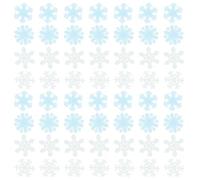 Lurrose 200pcs Luminous 3D Snowflake Wall Stickers Blue White, Glow-in-The-Dark Plastic Decals for ’ Bedroom Festive Indoor Decoration