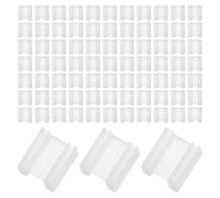 Lurrose 200Pcs Power Plug Protective Covers Shields Dust and Water Resistant Prong Cover Plug Foot Protector for Home Office Commercial Electrical Outlets