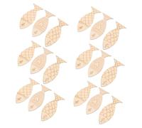 Lurrose 200pcs Rustic Wooden Fish Wall Hanging Ornaments Natural Wood Hollow Design Coastal Mediterranean Style DIY Craft Decoration for Home Restaurant Nautical Beach Theme