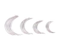 Lurrose 200pcs Stainless Steel Curved Needles with Large Eye in 4 Different Sizes for Craft Sewing and Repairing Leather, C Type Hand Sewing Needles for Precise Stitching