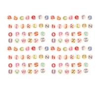 Lurrose 200Pcs Two-Hole Round Wooden Buttons 0.59In Natural Color Alphabet Letters for Sewing Knitting Scrapbooking Crafts