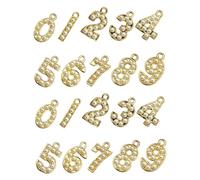 Lurrose 20pcs Alloy Imitation Pearl Pendant Charms for Jewelry Making DIY Earrings Bracelets Necklaces Craft Supplies with Numbers Small Charms for Creative Accessories