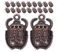 Lurrose 20pcs Coffee Alloy Scarab Egyptian Charm Pendants for Jewellery Making with Fine Workmanship, Simple Stylish Design Suitable for Keychain and Bracelet DIY Accessories