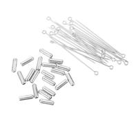 Lurrose 20pcs Copper Long Needle Pins for Brooches and Earrings, Handmade Metal Stick Pins with Simple Design, 70mm Length, for Hat and Lapel Accessories at Formal Occasions