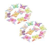 Lurrose 20pcs DIY Gradient Color Resin Butterfly Charms for Phone Case Accessories, Miniature Craft Decorations for Handmade Jewelry and Photography Props Random Color
