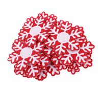 Lurrose 20pcs DIY Snowflake Decorative Patches Embroidered Appliques Red and White Unique Design Resistant to Falling for Sewing and Decorating Hats Festive Winter Holiday Decoration