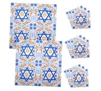 Lurrose 20pcs Hanukkah Party Napkins with Star of Soft Disposable Paper Napkins for Holiday Celebrations Menorah Design for Jewish Festivals and Gatherings