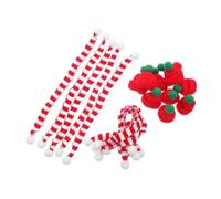 Lurrose 20pcs Mini Knit Hats and Scarves Set for Christmas Crafts Tiny Knitted Santa Caps with Red-white Scarves DIY Doll Decor and Holiday Party Bottle Decoration Kit