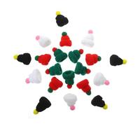 Lurrose 20pcs Mini Knitted Santa Hats Finger Covers Creative Woollen Decor DIY Christmas Craft Supplies for Women Holiday Party Accessories