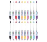 Lurrose 20pcs Multi-Colored Ballpoint Pens, DIY Beadable 4-Colored Ink Pens Set, Vibrant for Note-Taking, School, Crafts, and Party Decorations(Mixed)