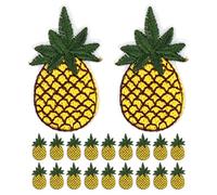 Lurrose 20pcs Pineapple Embroidered Patches Iron-on and Sew-on Fabric Appliques for Clothes, Hats, Bags, and Coat Decoration DIY Accessories