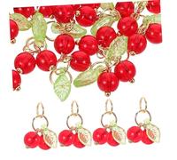 Lurrose 20pcs Red Cherry Charms for Jewelry Making Durable Fruit Pendants with Vibrant Colors DIY Beaded Accessories for Earrings Bracelets Necklaces Handmade Craft Supplies