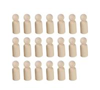 Lurrose 20pcs Small Unfinished Wooden Doll Bodies 35mm Light Yellow Puppet for DIY Painting Craft Supplies Suitable for ’s Art Projects and Home Decoration