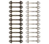 Lurrose 20pcs Vintage Mini Alloy Drawer Handles Set for Jewelry Boxes and Cabinets, Retro Small Cabinet Pulls with Antique Copper and Silver Finish, 47x14mm Decorative Wood Box Hardware