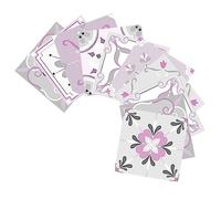 Lurrose 20pcs Vintage Tile Stickers Self-Adhesive Removable Tile Wall Sticker Kitchen Decor Pink Floral Design for Home Decor