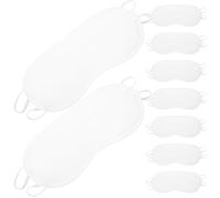 Lurrose 20pcs White Disposable Sleeping Eye Masks Made of Comfortable Polyester Material, Soft and Breathable Eye Shade Covers for Sleeping and Taking a Nap