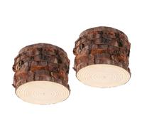 Lurrose 20pcs Wooden Discs Wood Slices DIY Unfinished Round Wood Chips for Crafts Making