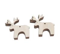 Lurrose 20pcs Wooden Reindeer Ornaments Blank Cutouts for DIY Christmas Tree Decor Hand Polished Elk Hanging Pendants Versatile Holiday Craft Decorations