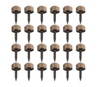 Lurrose 24 Pcs Copper Decorative Self-tapping Screws with Dome Caps 9mm Wood Screws Mirror Cover Fasteners for Furniture Fixing and Home Improvement