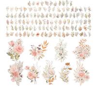 Lurrose 240pcs Holographic Plants Sticker Pack for DIY Crafts Assorted Colours and Mixed Styles, for Scrapbooking, Calendars and Photo Decorations Assorted Style
