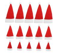 Lurrose 24Pcs Mini Santa Hats Soft Plush Christmas Silverware Holders Red Cutlery Bags Lollipop Covers Wine Bottle Toppers Holiday Party Decor
